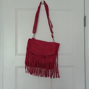 Genuine Suede Pink Handbag New W/out Tag Hand Dyed
